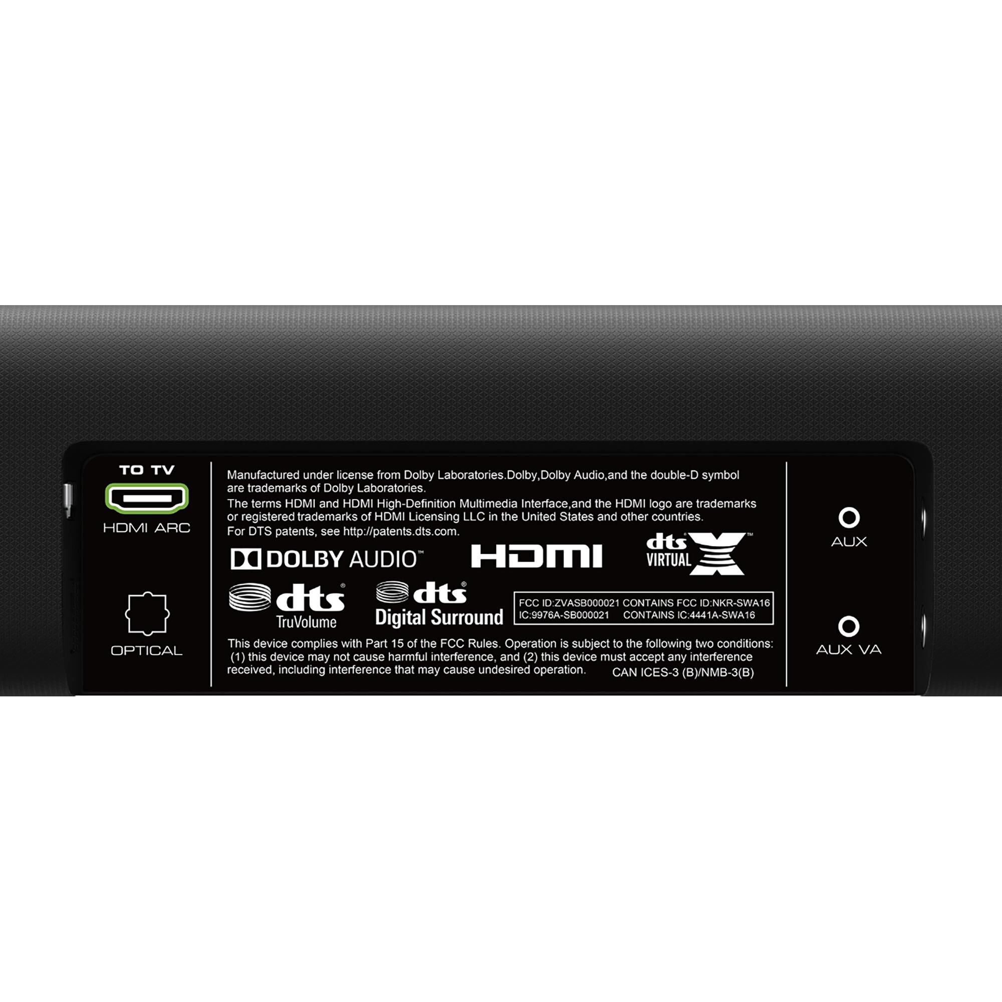 VIZIO 2.1 Channel Soundbar with Wireless Subwoofer in Black