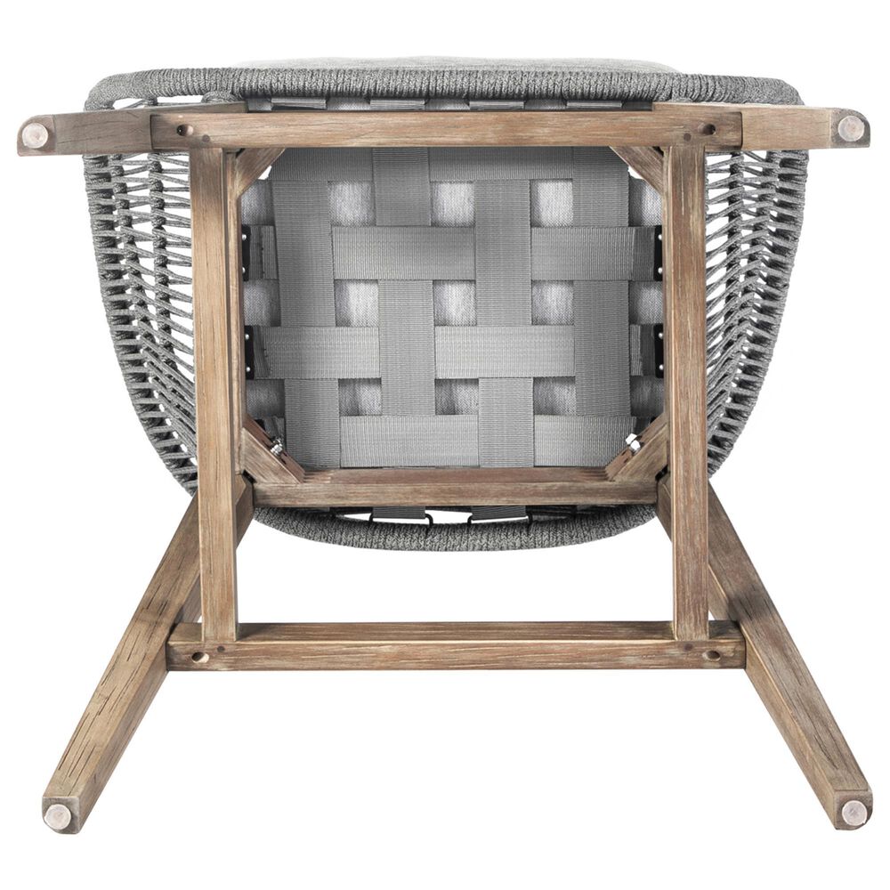 Blue River Tutti Frutti Patio Barstool with Grey Cushion in Aged Teak, , large