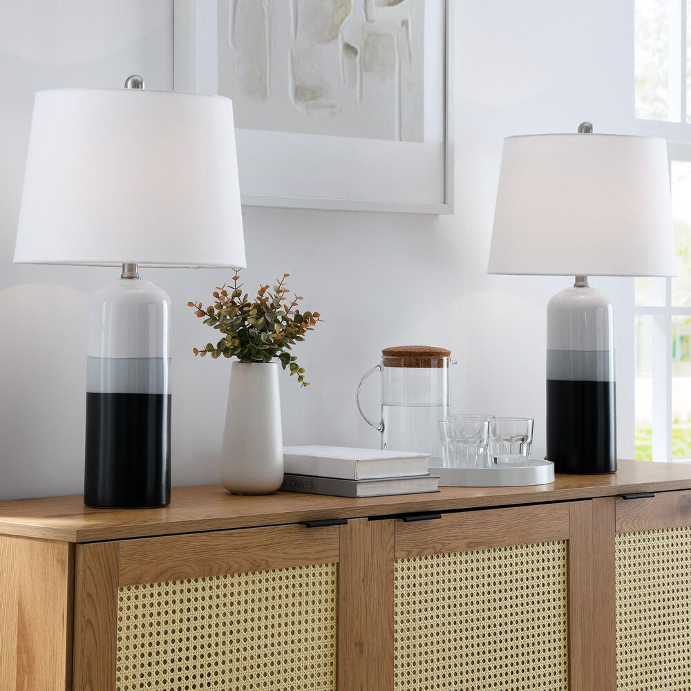 Lite Source Neena Table Lamp in Black and White &#40;Set of 2&#41;, , large