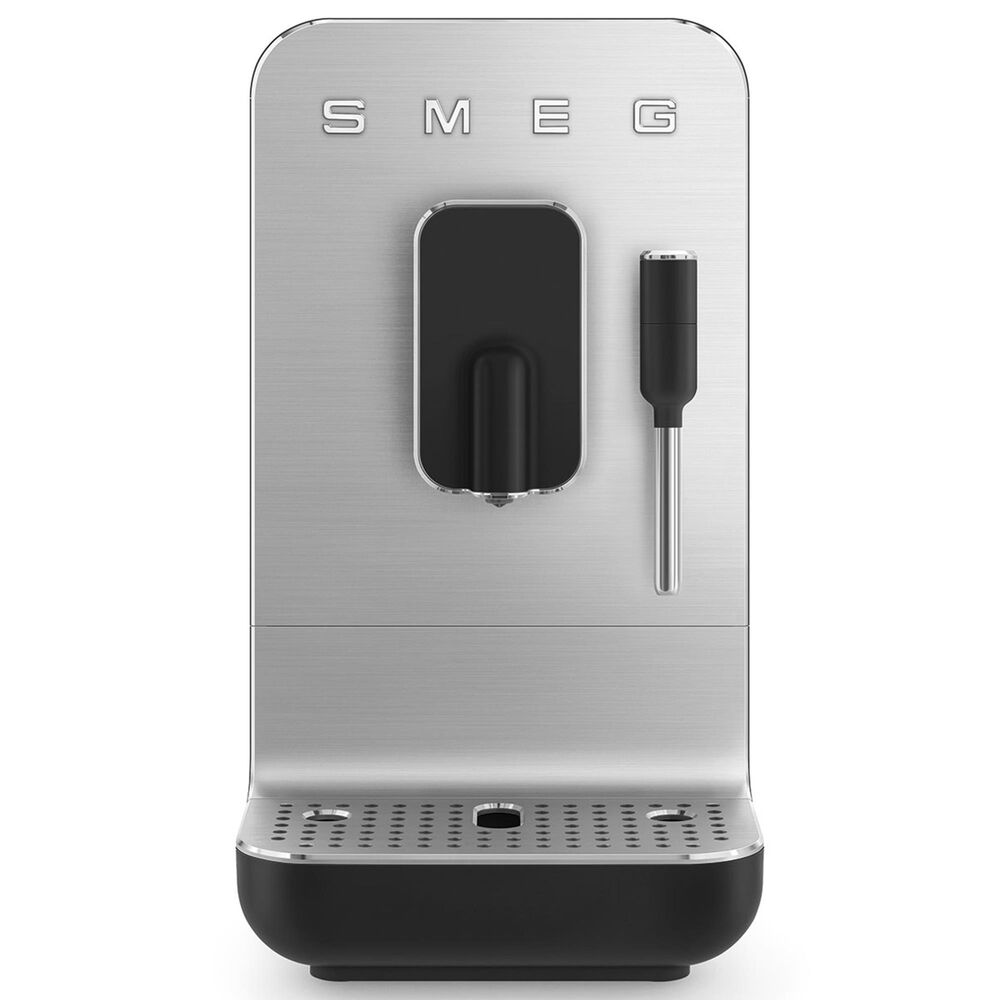 Smeg 47.34 Oz Automatic Coffee Machine Steam Wand in Black and Smoky Gray, , large