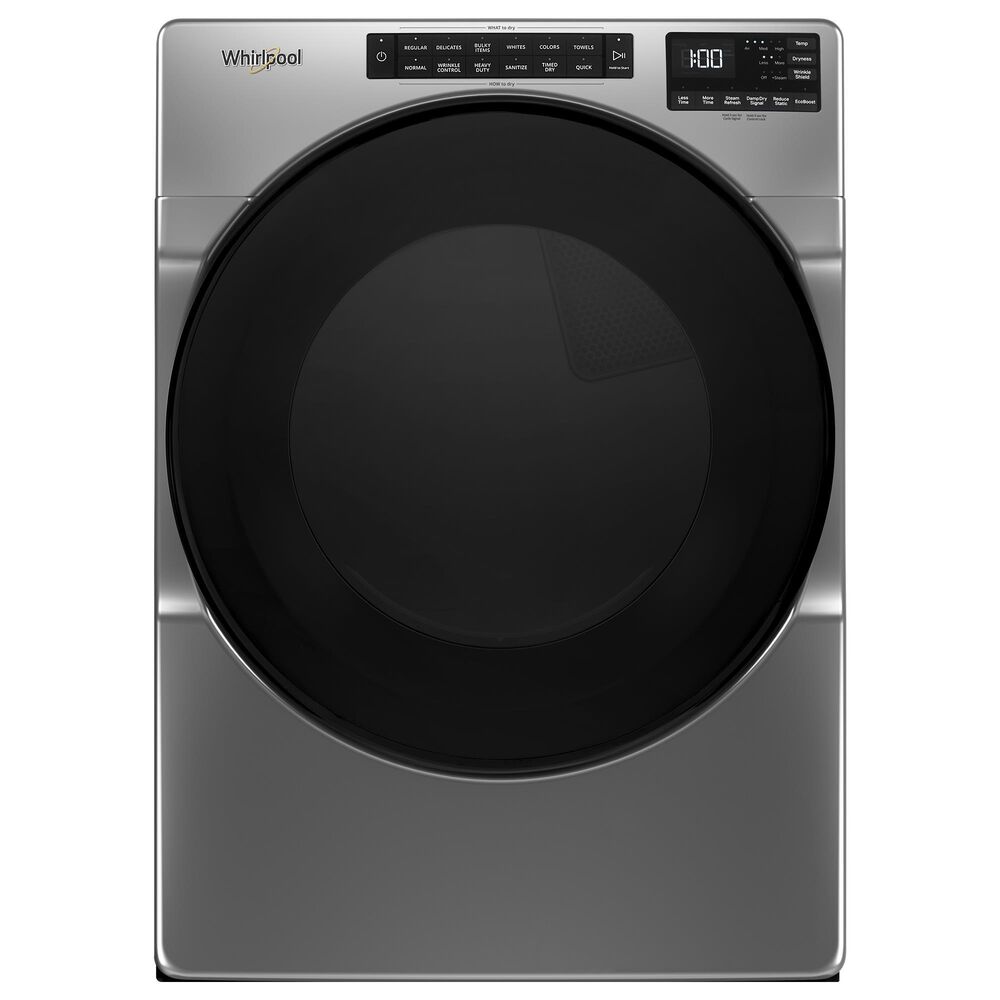 Whirlpool 5.0 Cu. Ft. Front Load Washer and 7.4 Cu. Ft. Electric Dryer in Chrome Shadow Shop NFM