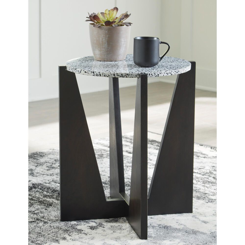 Ashley Tellrich Accent Table in Black and White, , large