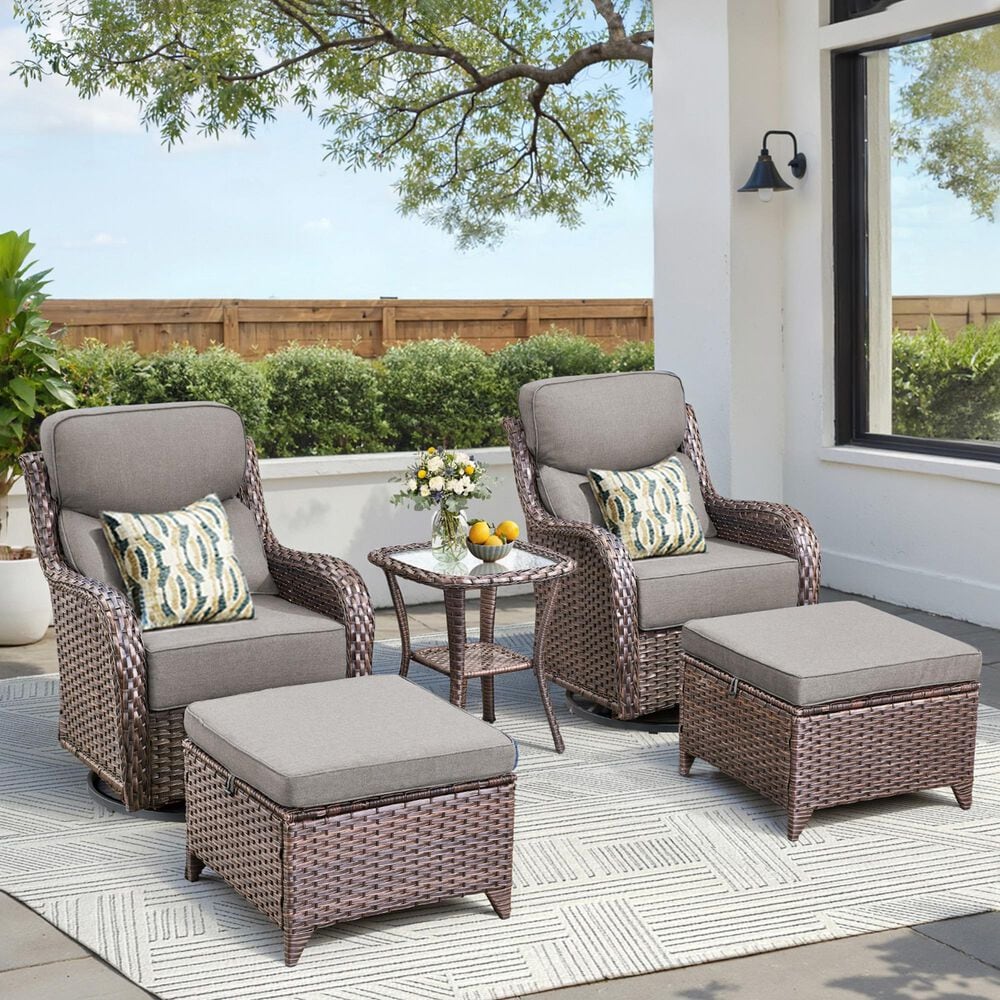 Sunwell Garden 5-Piece Chat Set in Gray, , large
