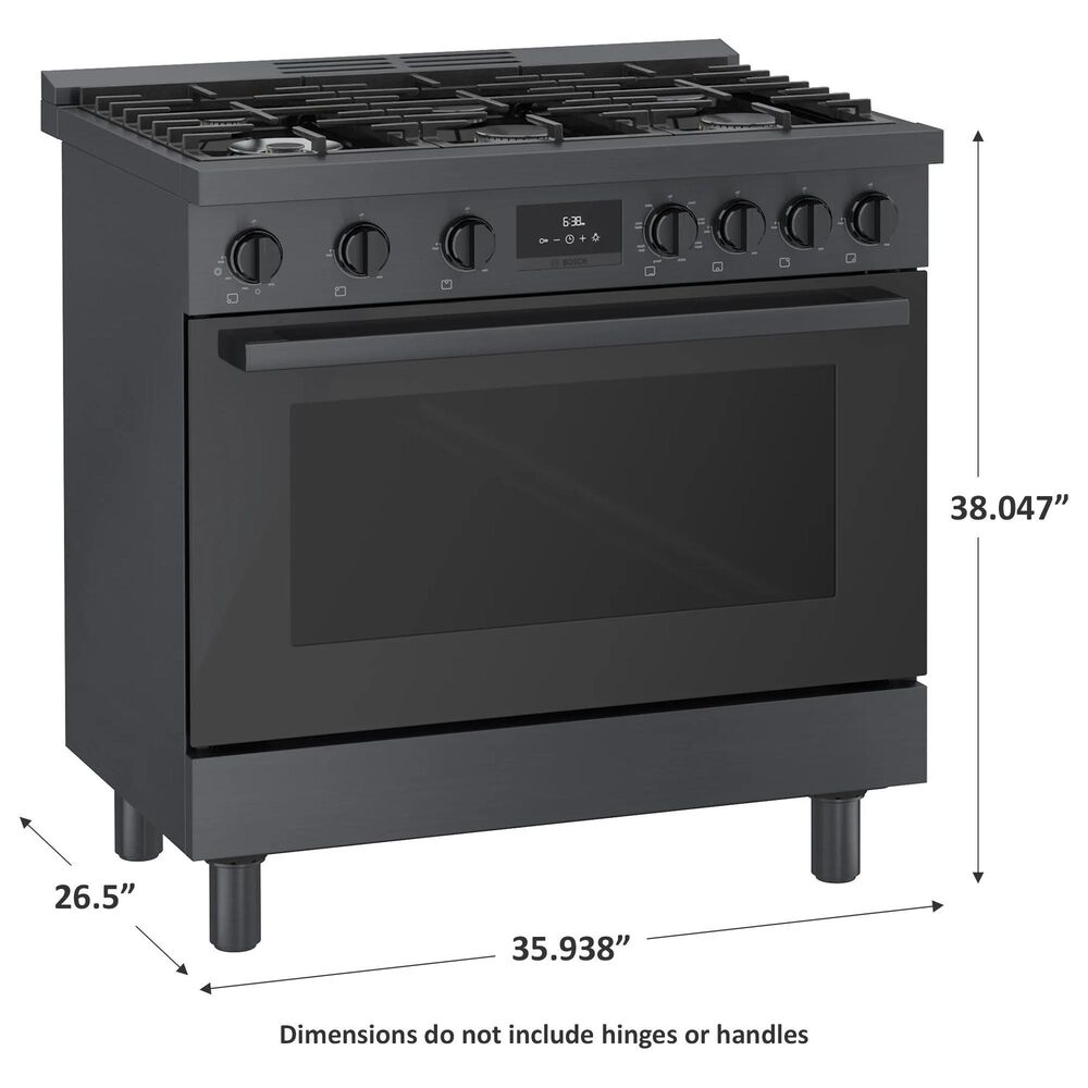 Bosch 36&quot; Freestanding Dual Fuel Range in Black Stainless Steel, , large