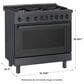Bosch 36" Freestanding Dual Fuel Range in Black Stainless Steel, , large