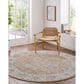 Surya Brunswick Light Brown, Cream, Medium Brown, Light Gray, Charcoal and Mustard 5"3" Round Area Rug, , large