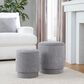 Lumisource Marla 2-Piece Upholstered Ottoman Set in Grey, , large