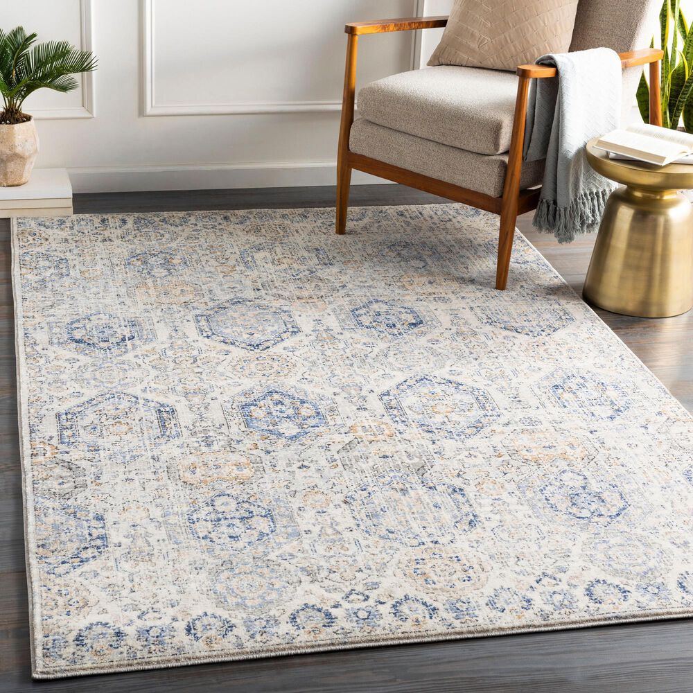 Surya Indigo 8&#39;7&quot; x 12&#39;4&quot; Denim, Navy, Mustard, Charcoal, Gray, Black, Beige and Off-White Area Rug, , large