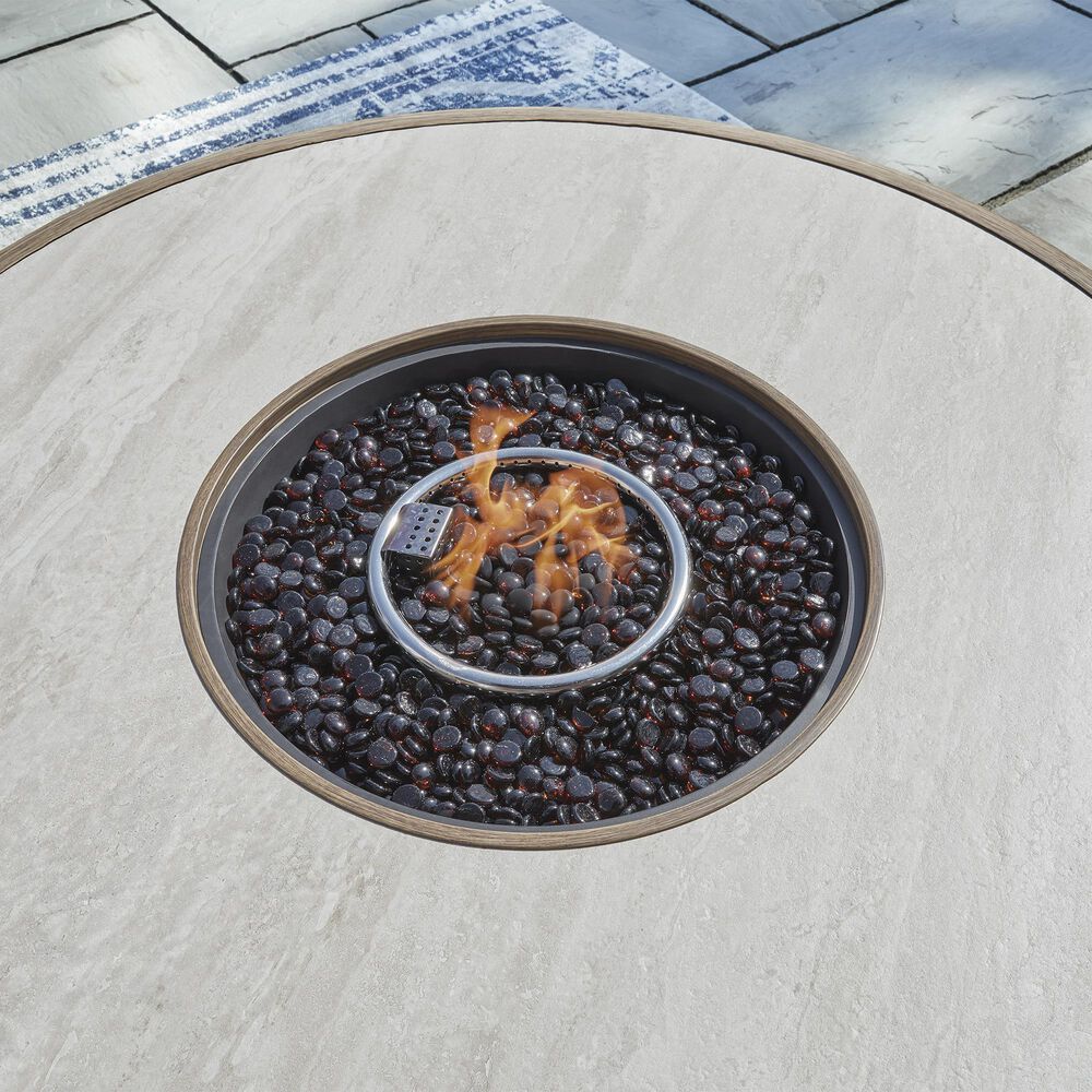 Ashley Rainier Ranch Round Fire Pit Table in Beige, , large
