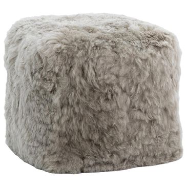 Blue Sun Designs Shorn Pouf Ottoman in Light Grey, , large