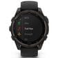 Garmin Fenix 8 Sapphire Solar Smartwatch 47mm Carbon Gray DLC Titanium Case with Black and Pebble Gray Silicone Band, , large