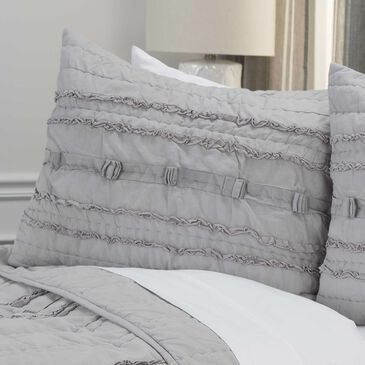 Rizzy Home Hattie Grey 20" x 26" Standard Sham in Gray, , large