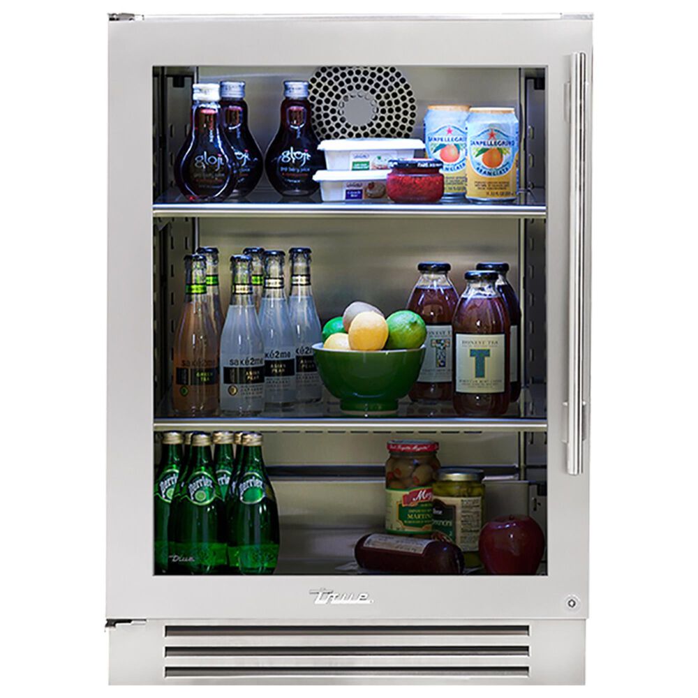 True Residential 5.6 Cu. Ft. Undercounter Refrigerator with Left Hinge and Glass Door in Stainless Steel, , large