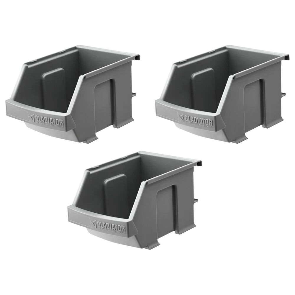 Gladiator 3-Pack Small Item Bins in Charcoal, , large