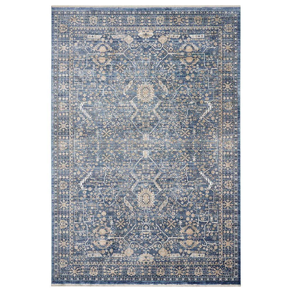Nourison Lustrous Weave LUW03 3"10" x 5"10" Blue Area Rug, , large
