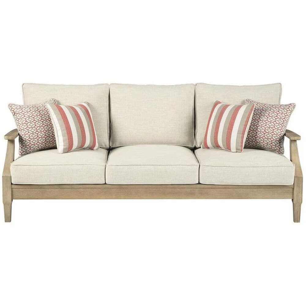 Signature Design by Ashley Clare View Sofa with Beige Cushion in Antique Teak, , large
