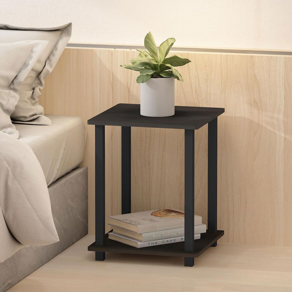 HOMLUX 2-Tier End Table in Espresso and Black (Set of 2), , large