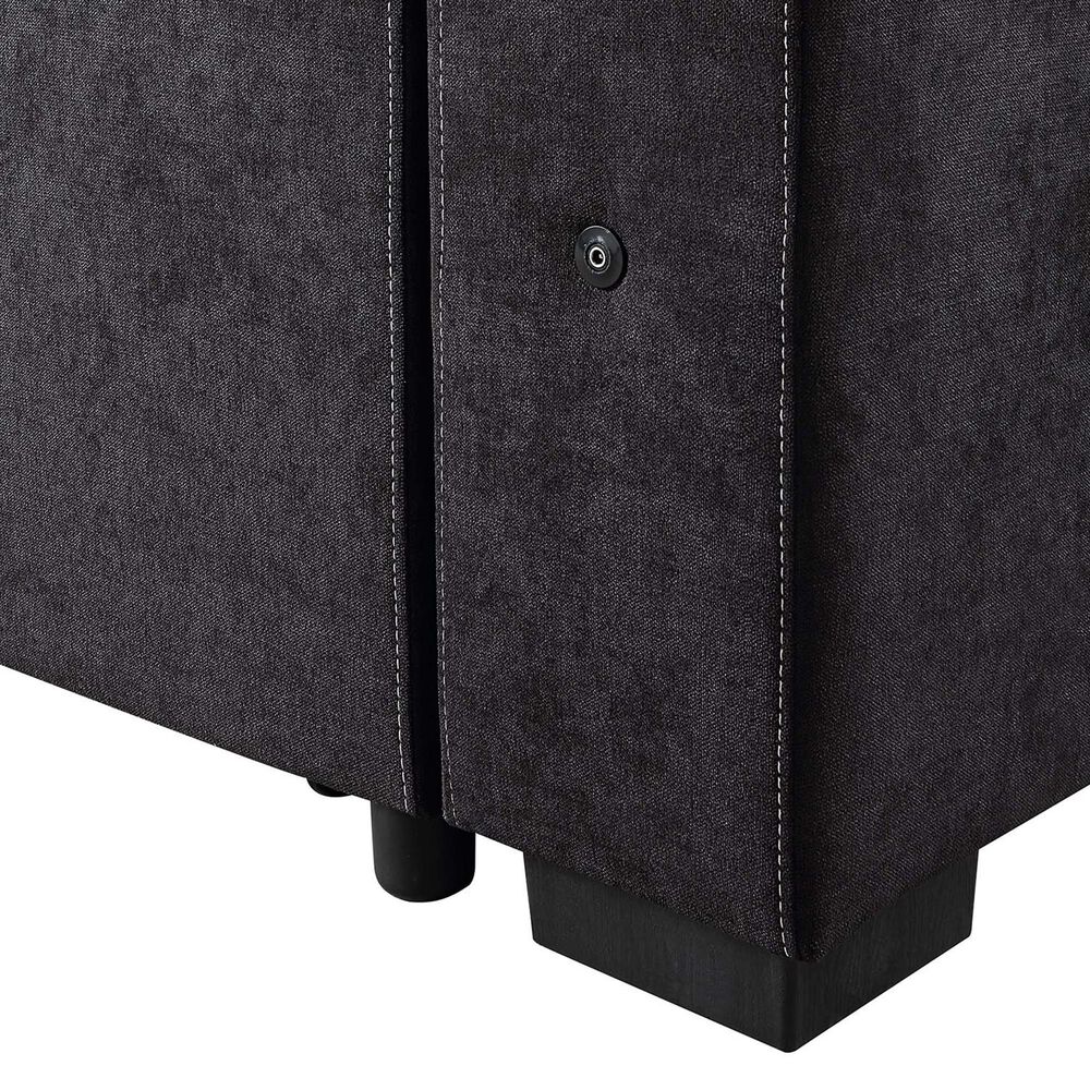 HOMLUX 95"W Reversible Sleeper Sectional Sofa with Storage Chaise, Cup Holders, USB, in Black, , large