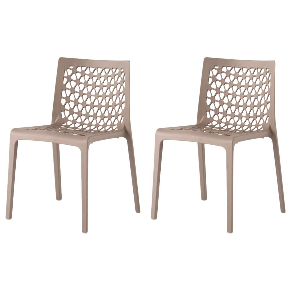 Lagoon Furniture Milan Stackable Dining Chairs in Grey (Set of 2), , large