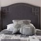 Baxton Studio Aubrey Twin Upholstered Panel Headboard in Dark Grey, , large