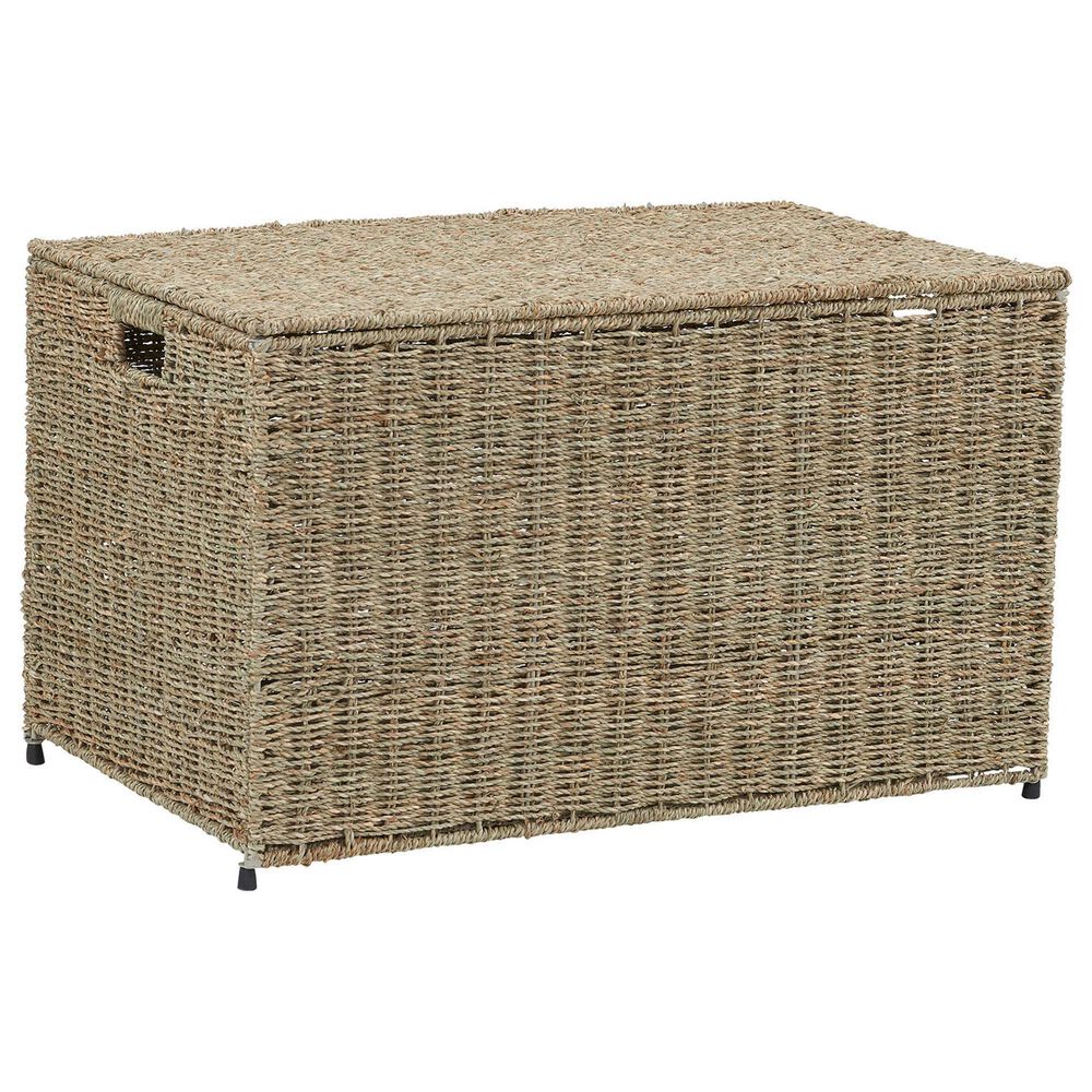 Household Essentials Large Wicker Sturge Chest with Lid in Natural, , large