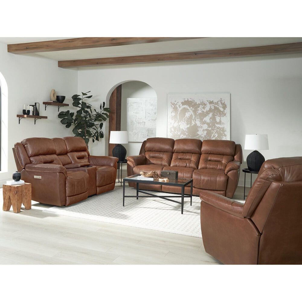 HomeStretch Contender Power Reclining Loveseat in Saddle, , large