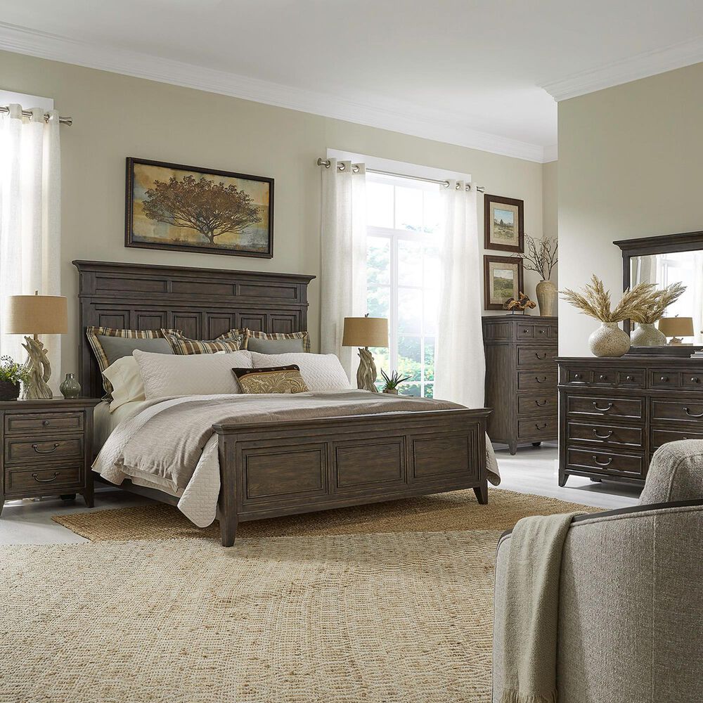 Belle Furnishings Paradise Valley Landscape Mirror in Saddle Brown, , large
