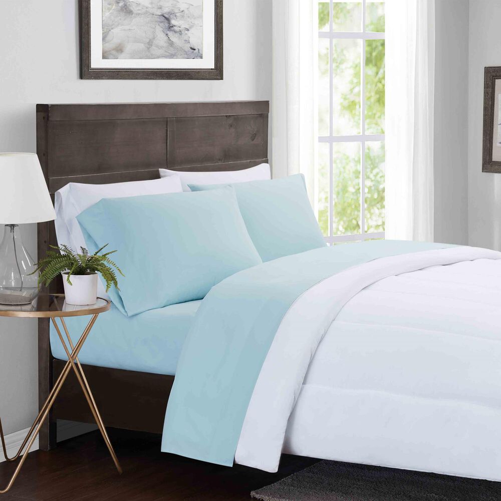 Pem America London Fog Microfiber Light Blue King Sheet Set, , large