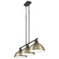 Golden Lighting Duncan 3-Light Pendant with Aged Brass Shade in Rubbed Bronze, , large