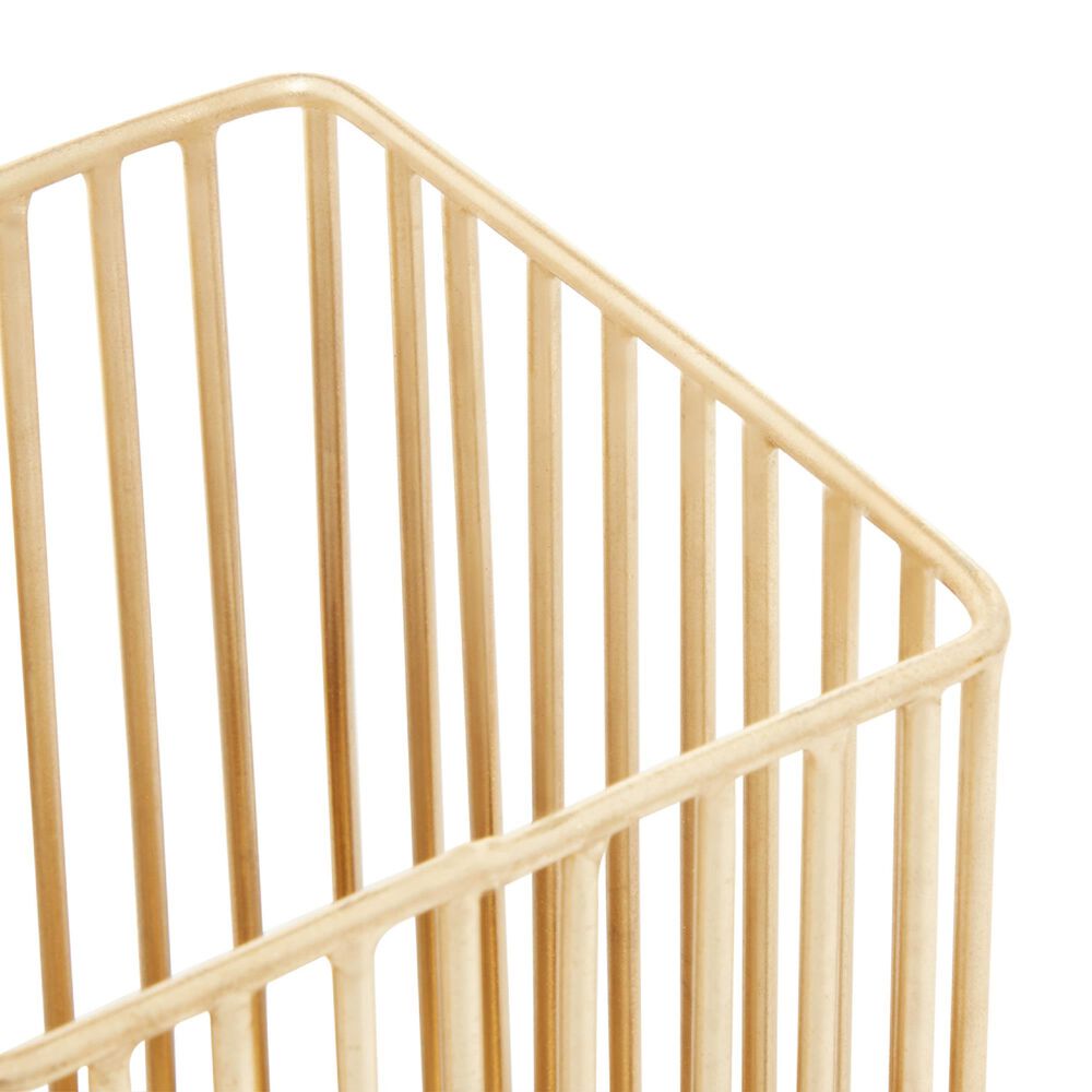 Maple and Jade Modern Metal Candle Holder with Rectangular Cage Design in Gold &#40;Set of 3&#41;, , large