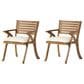 Hearth and Haven Hermosa Outdoor Dining Chair with Cushion in Teak (Set of 2), , large