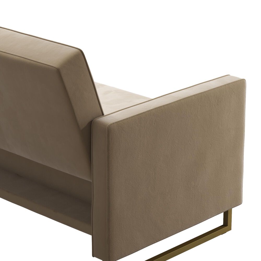 Novogratz Skylar Futon in Ivory Velvet, , large