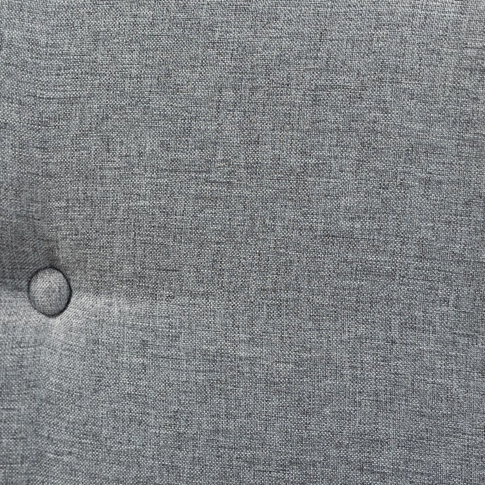 Baxton Studio Sarine Full Panel Headboard with Dark Grey Upholstered in Walnut Brown, , large