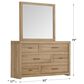 Riva Ridge Modern Loft 6-Drawer Dresser and Mirror in Khaki, , large