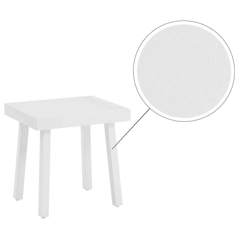 Linon Home Decor Holland Aluminum Side Table in White, , large