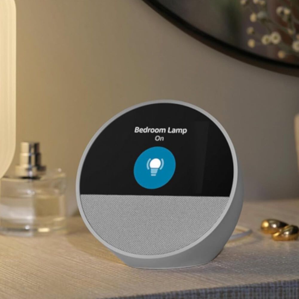 Amazon Echo Spot &#40;2024 release&#41;, Smart alarm clock with vibrant sound + Alexa - White, , large