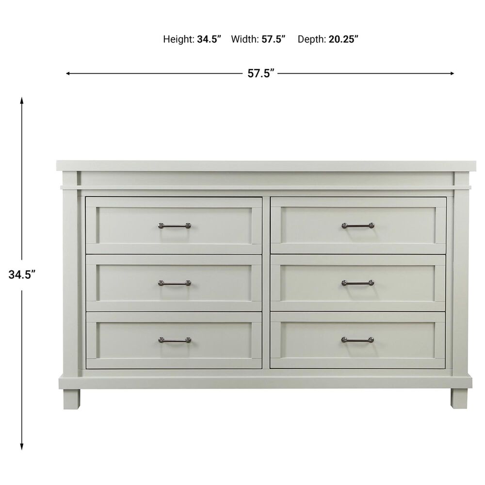 Baby Appleseed Rowan 6-Drawer Double Dresser in Sage, , large