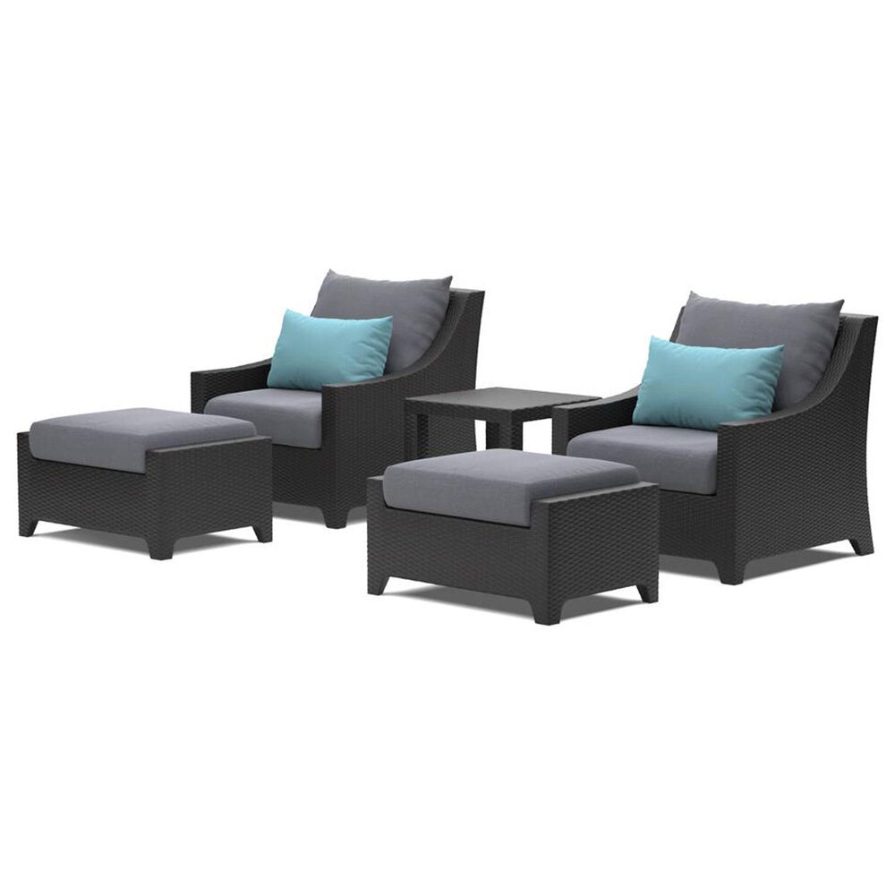 RST Brands Deco 5-Piece Wicker Patio Club Chair Set in Grey, , large