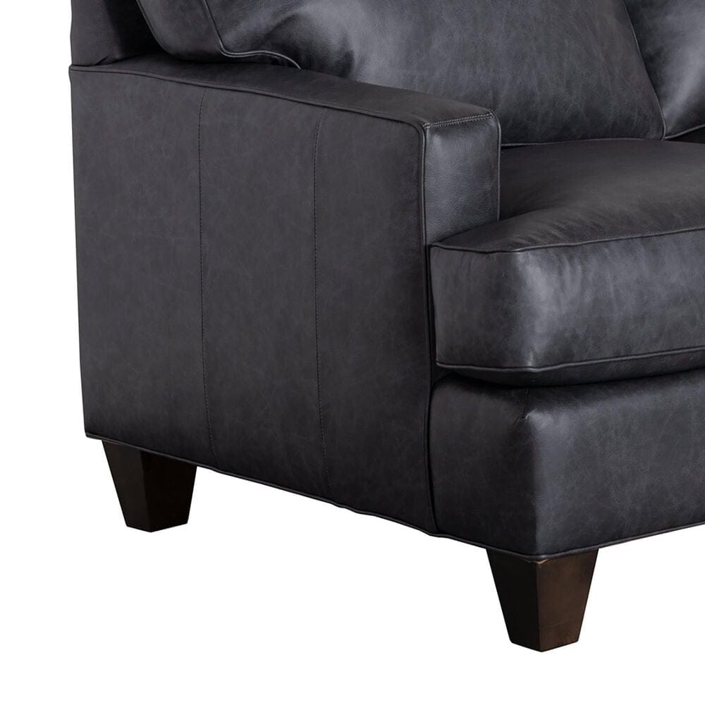 Craftmaster Furniture Corp 3-Piece Stationary Leather Living Room Set in Dark Gray, , large
