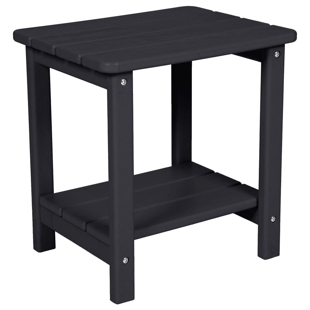 Hearth and Haven 3-Piece Outdoor Folding Adirondack Chair Set with Side Table in Black, , large