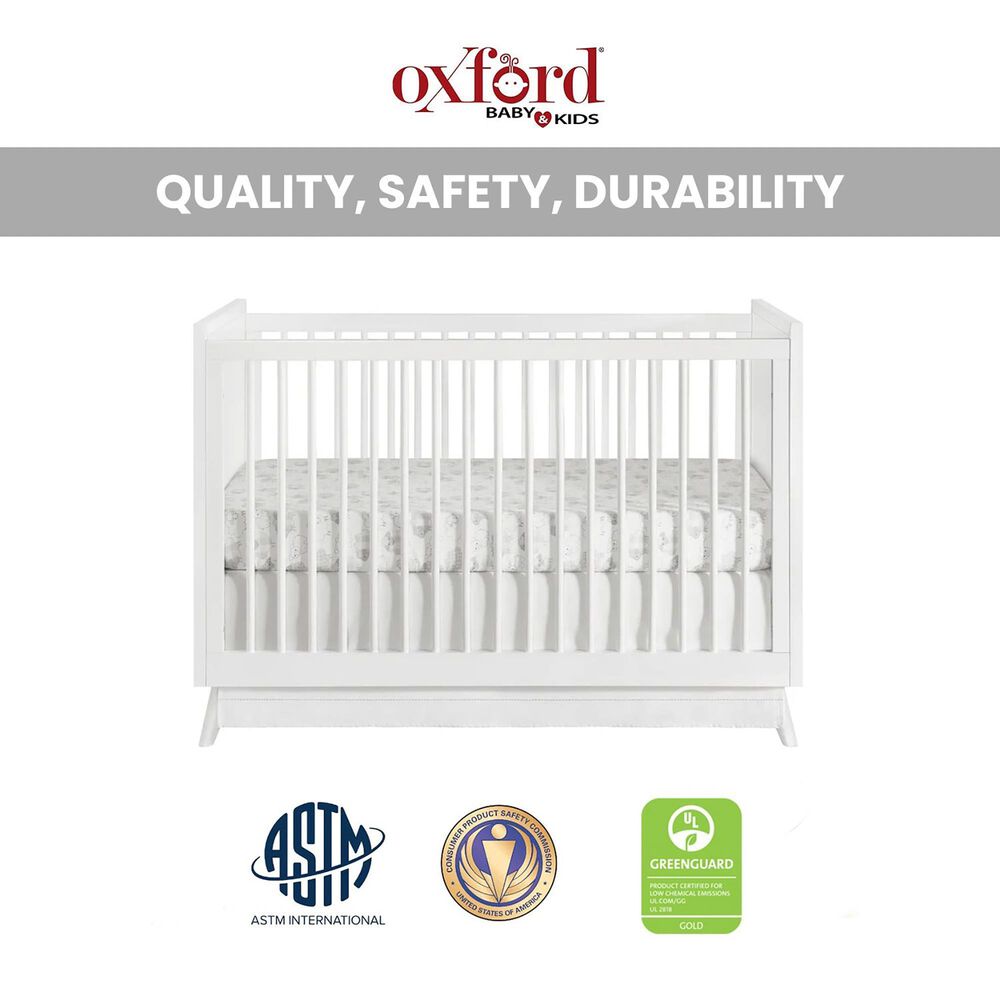 Oxford Baby Dawson 3-In-1 Convertible Crib in White, , large