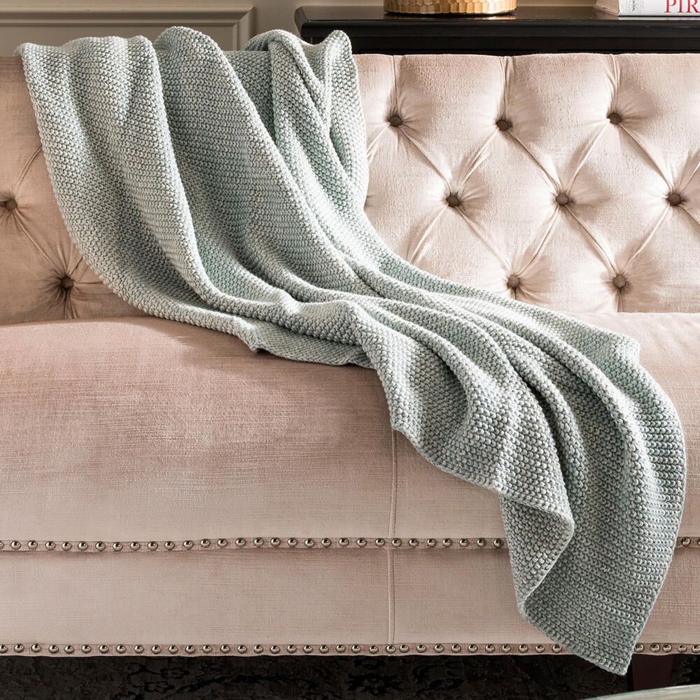 Safavieh Liliana 50" x 60" Throw in Blue and Natural, , large