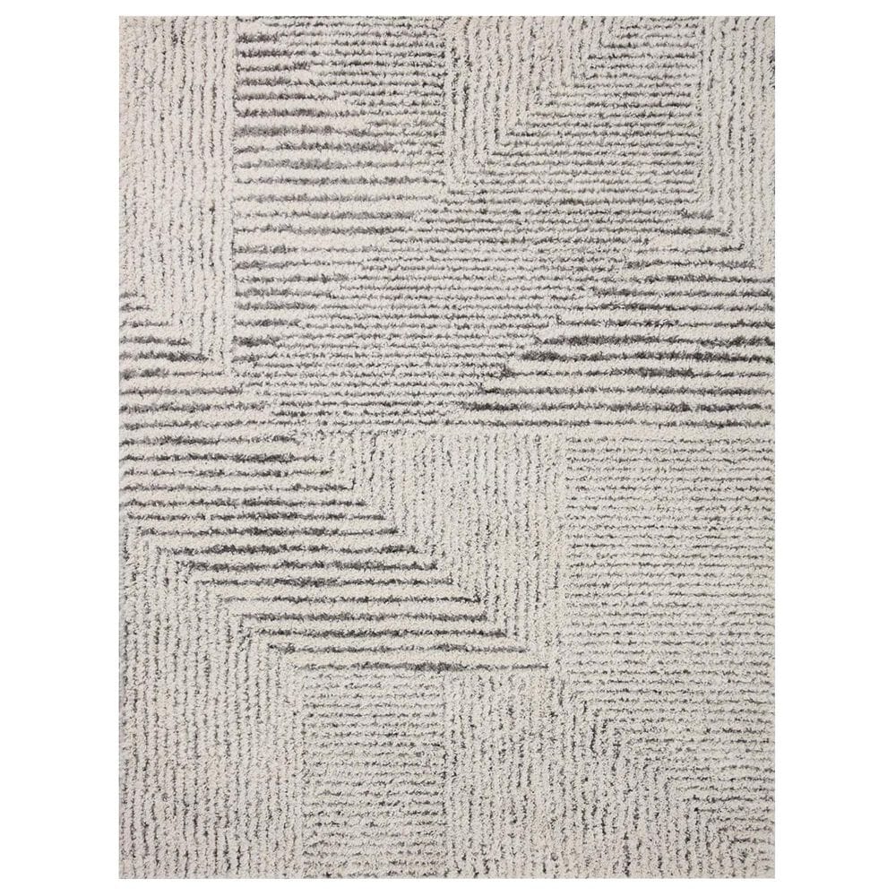 Loloi Levitt Shag 2"3" x 4" Ivory and Grey Area Rug, , large