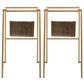 LumiSource Mason Mara Barstool with White Cushion in Gold and Walnut (Set of 2), , large