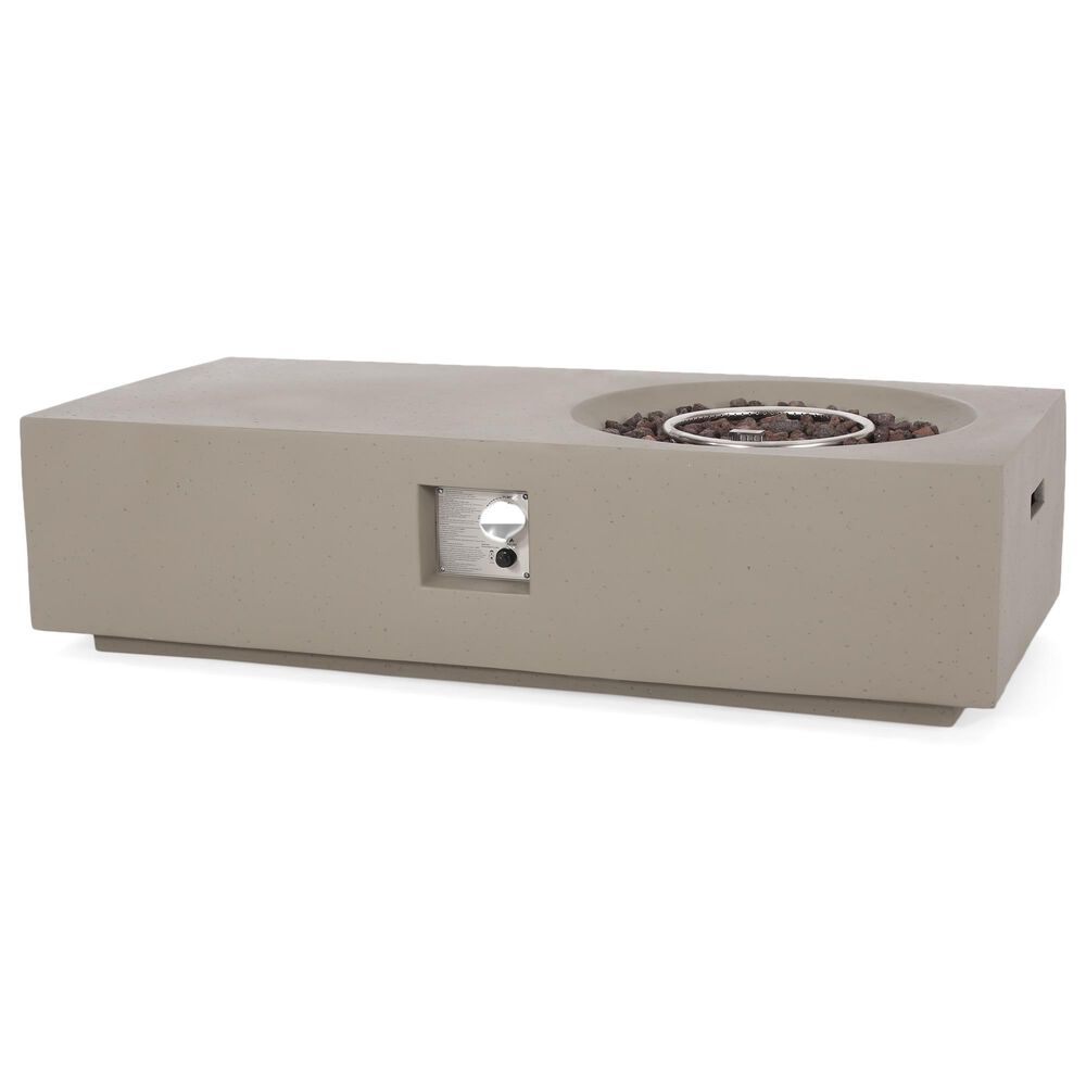 Hearth and Haven Rectangle MgO Concrete Fire Pit in Light Grey, , large