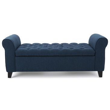 Noble House Keiko Storage Bench/Ottoman in Dark Blue, , large