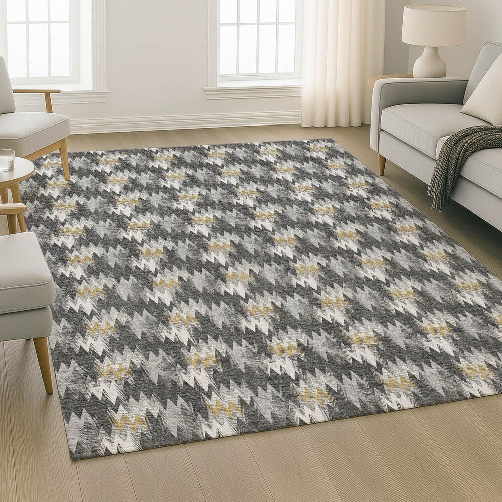 Dalyn Rug Company Soft Essentials Chevron Graphite 10' x 14' Area Rug, , large
