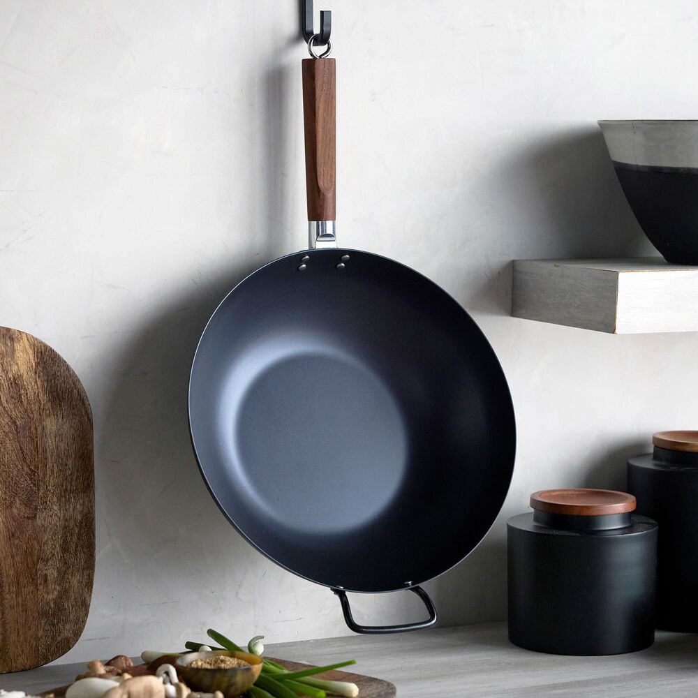 Green Pan Kyoto 14" Carbon Steel Wok in Black, , large