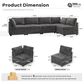 HOMLUX 5-Piece Oversize Mod Sectional in Gray, , large