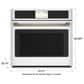 Cafe 30"" Built-In Convection Single Wall Oven with Brushed Bronze Handle in Matte White, , large